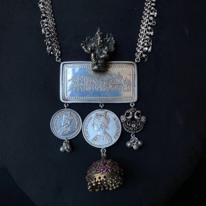Victorian Fusion Necklace With Lord Ganesha