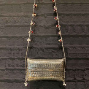 Sling Bag With Colored Stone Belt