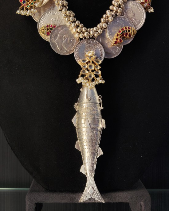 Silver Ginni Necklace With Fish Pendant